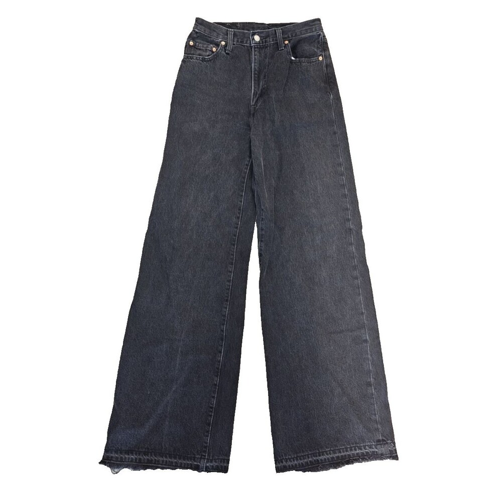 Levi's Dark Gray Wide-Leg Flare Jeans